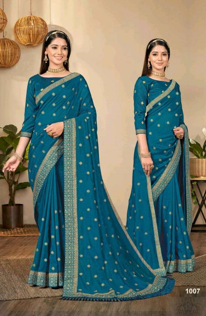 Ronisha Soni Kudi Embroidered Saree On Wholesale