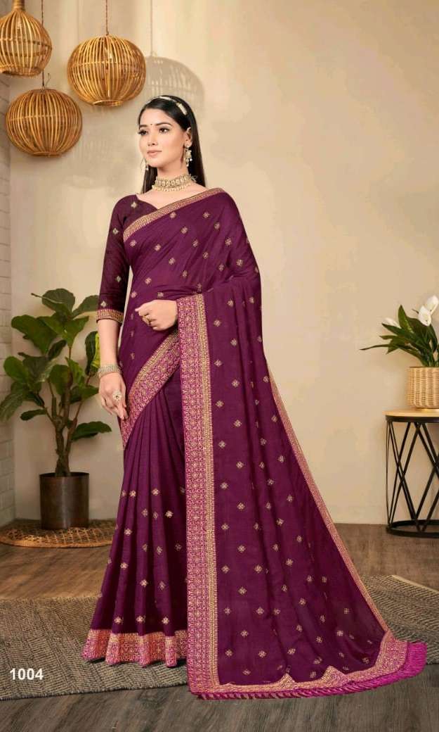 Ronisha Soni Kudi Embroidered Saree On Wholesale