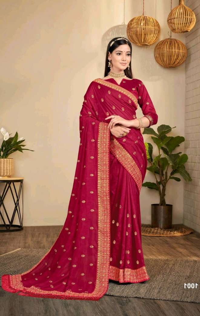 Ronisha Soni Kudi Embroidered Saree On Wholesale