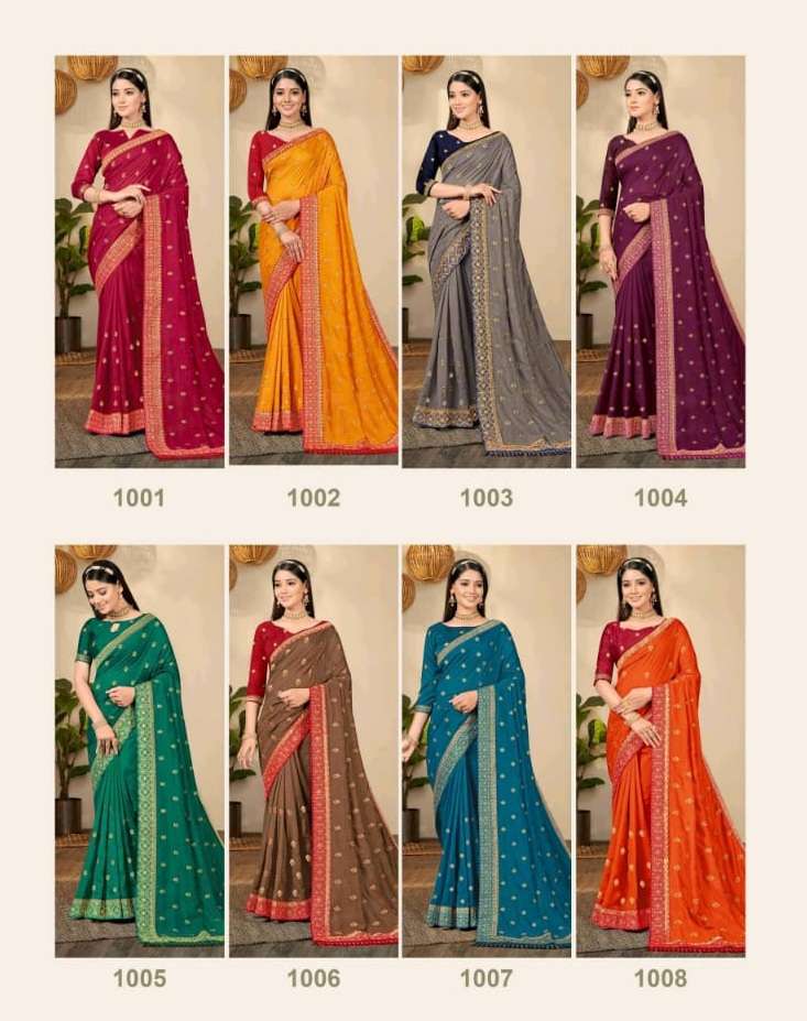 Ronisha Soni Kudi Embroidered Saree On Wholesale