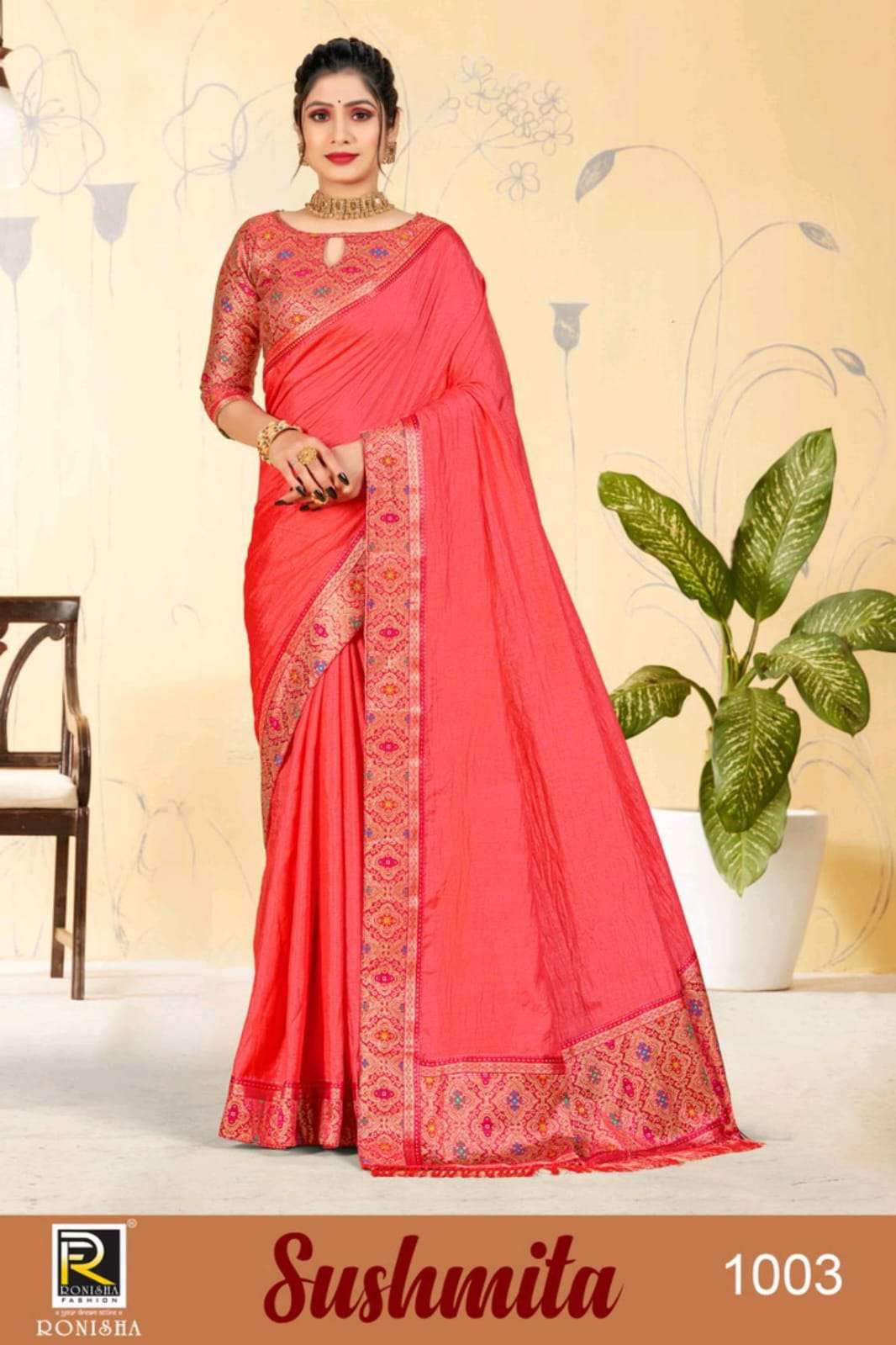 Ronisha Sushmita  Bollywood Beautiful Saree Collection On Wholesale