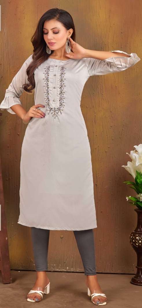 Rung MANDY VOL 6 Heavy Modal Silk Straight Kurti On Handwork With Wholesale Price