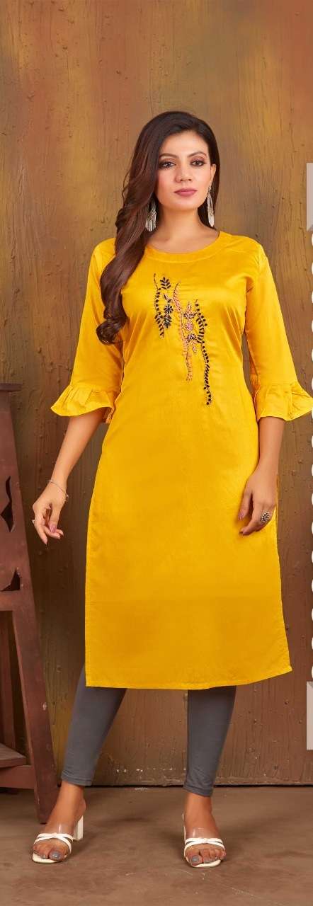 Rung MANDY VOL 6 Heavy Modal Silk Straight Kurti On Handwork With Wholesale Price