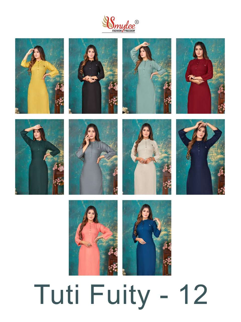 Rung TUTY FROOTY VOL 12 Straight Kurti On Rayon With Wholesale 