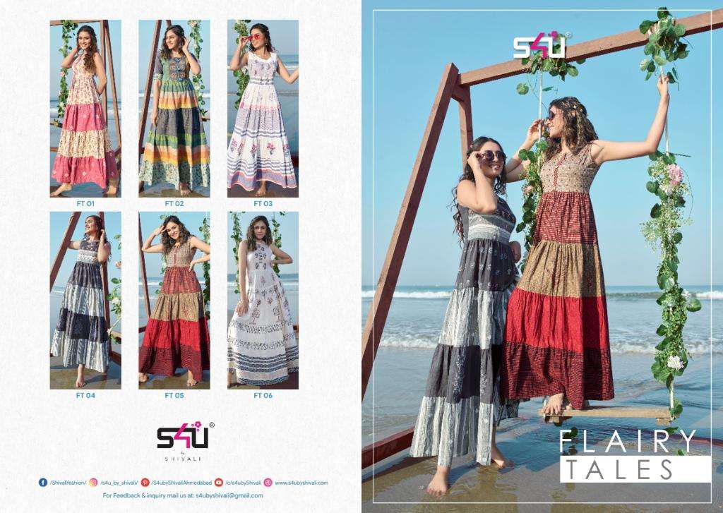 S4U Flairy Tales Handloom Midi Gowns  Fit & Flare On Wholesale