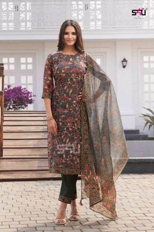 S4u Kantha Ocassion Wear Kurti With Bottom Dupatta Collection On Wholesale