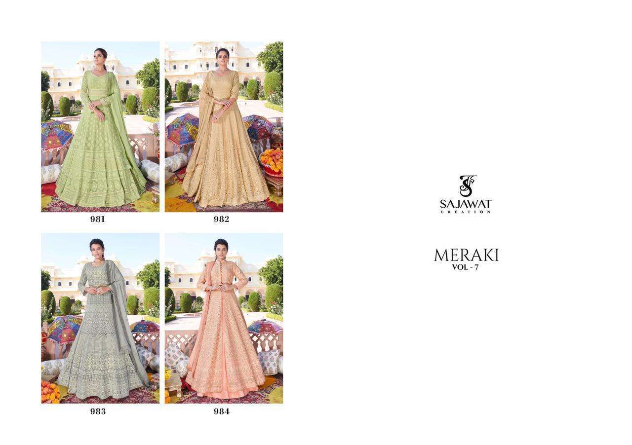 Sajawat Meraki Vol 7 Heavy Fox Jorjet And Work Full Stitch On Wholesale