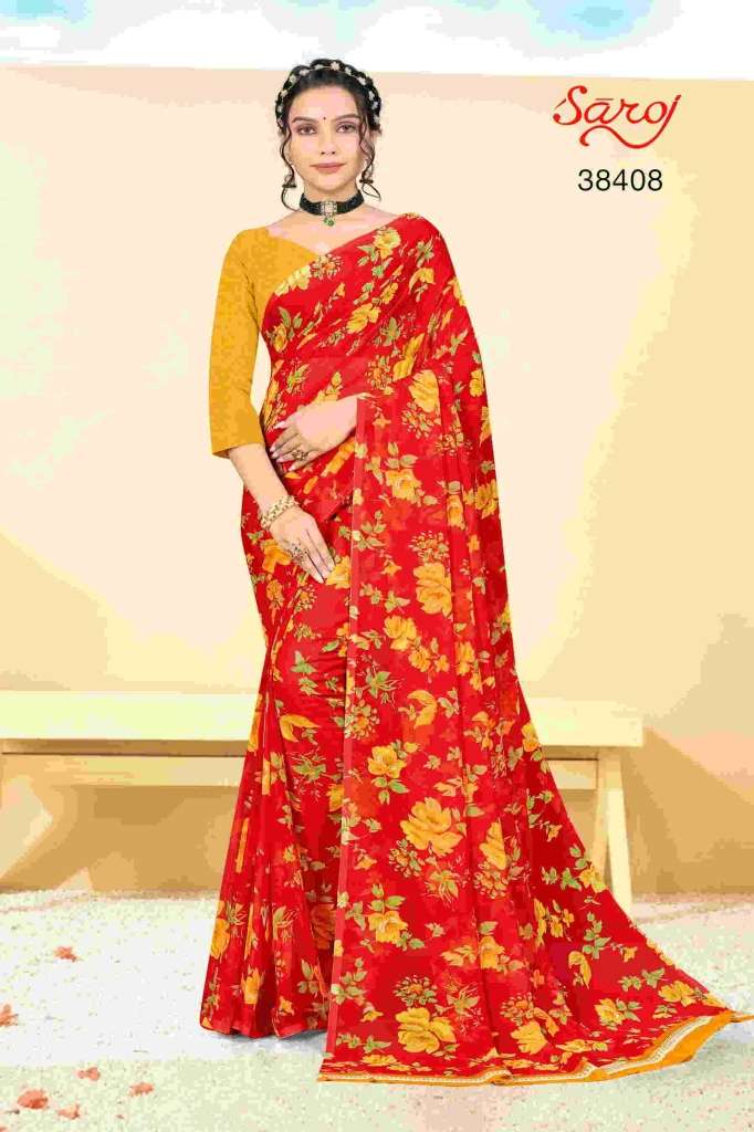 Saroj Spring Georgette vol 5 Regular Wear Georgette Saree On Wholesale
