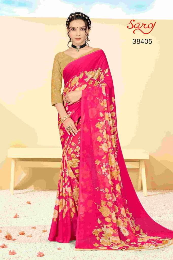 Saroj Spring Georgette vol 5 Regular Wear Georgette Saree On Wholesale