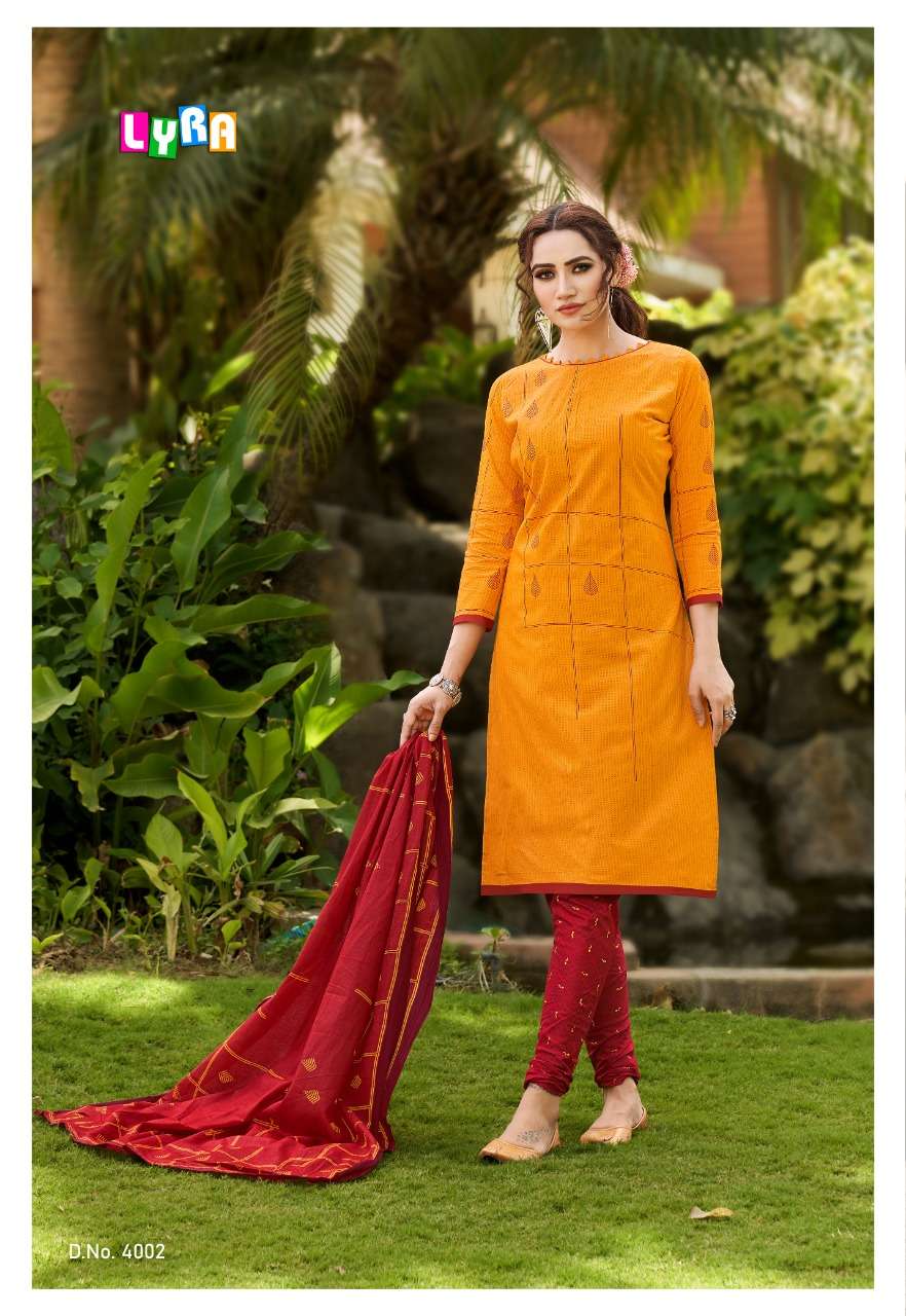 Sc Present Lyra Vol-4 Series 4001-4010 Cotton Printed Low Range Suit On Wholesale