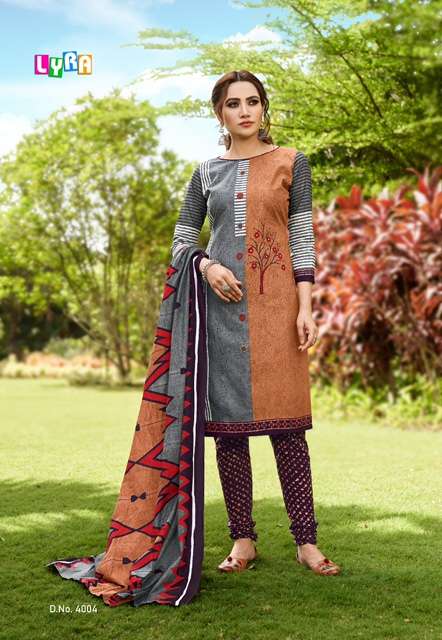 Sc Present Lyra Vol-4 Series 4001-4010 Cotton Printed Low Range Suit On Wholesale