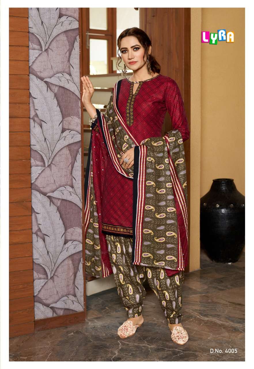 Sc Present Lyra Vol-4 Series 4001-4010 Cotton Printed Low Range Suit On Wholesale