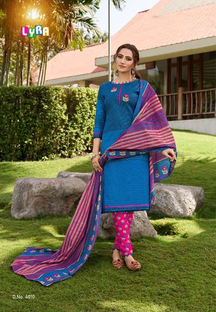 Sc Present Lyra Vol-4 Series 4001-4010 Cotton Printed Low Range Suit On Wholesale