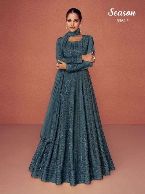 Season 9364 New Designer Party Wear Gown Collection On Wholesale