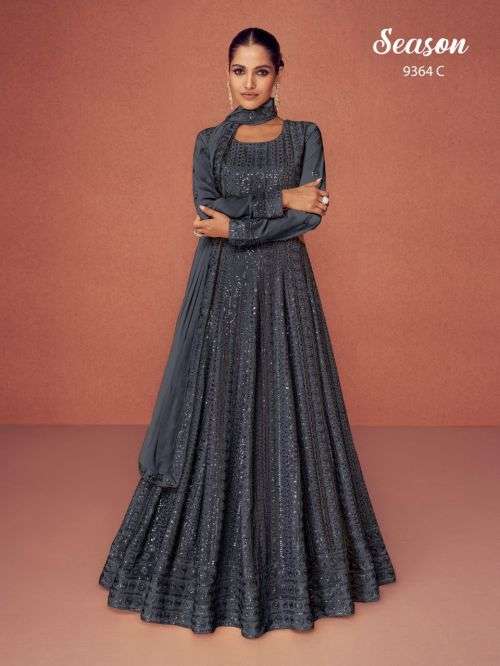 Season 9364 New Designer Party Wear Gown Collection On Wholesale