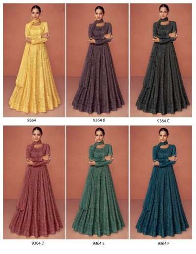 Season 9364 New Designer Party Wear Gown Collection On Wholesale