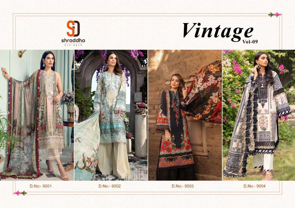 Sharaddha Vintag Vol 9 Designer  Pakistani Suit Collection On Wholesale