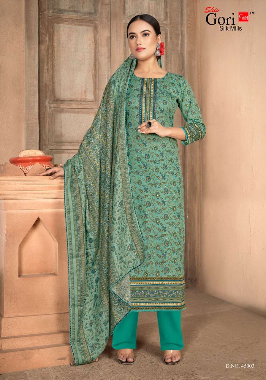 Shiv Gori Silk Mills Punjabi Kudi Vol-45 Indonesia Cottan Digital Collection On Wholesale