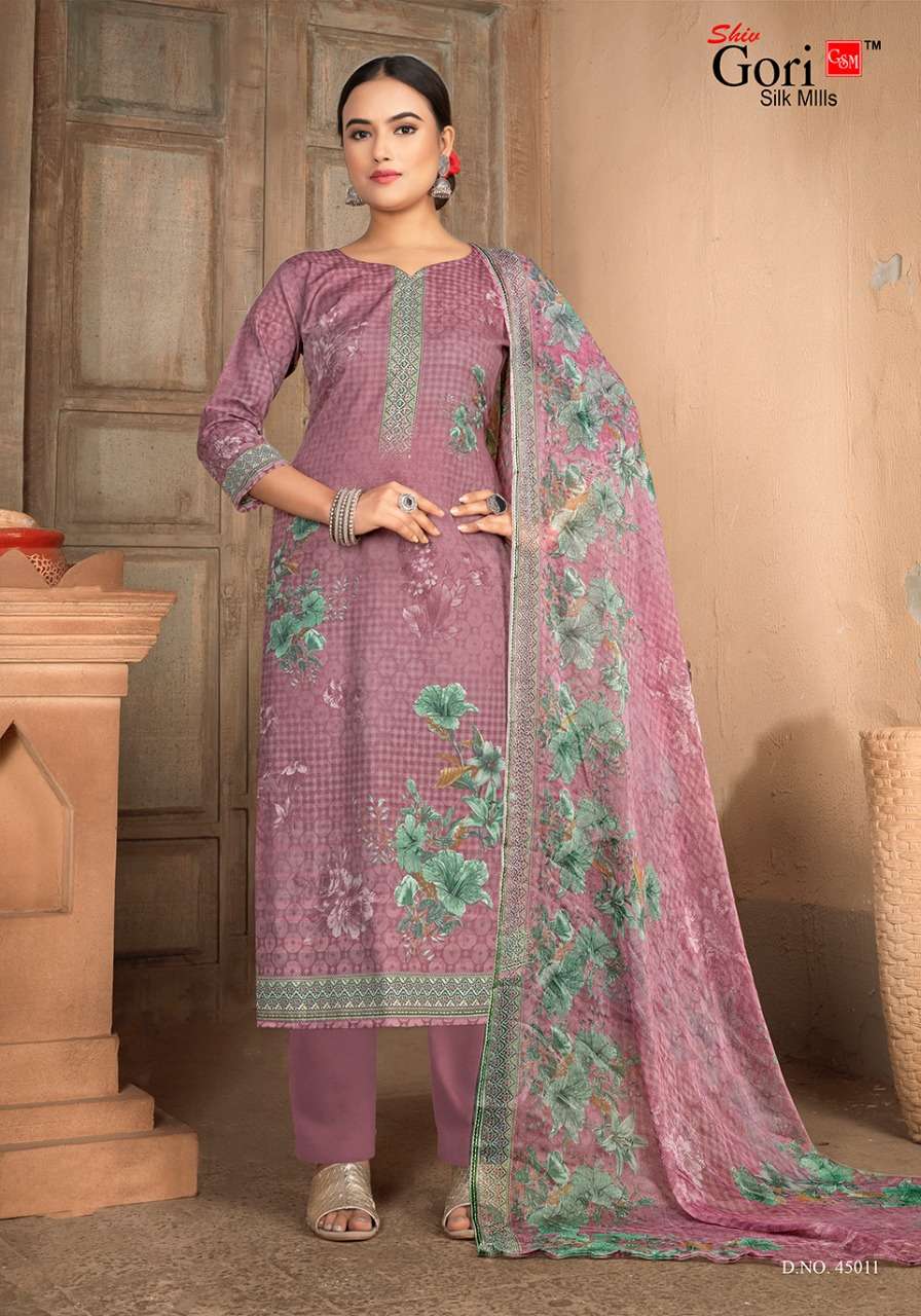 Shiv Gori Silk Mills Punjabi Kudi Vol-45 Indonesia Cottan Digital Collection On Wholesale
