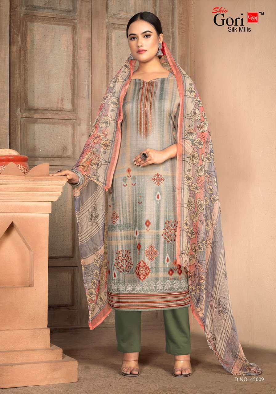 Shiv Gori Silk Mills Punjabi Kudi Vol-45 Indonesia Cottan Digital Collection On Wholesale