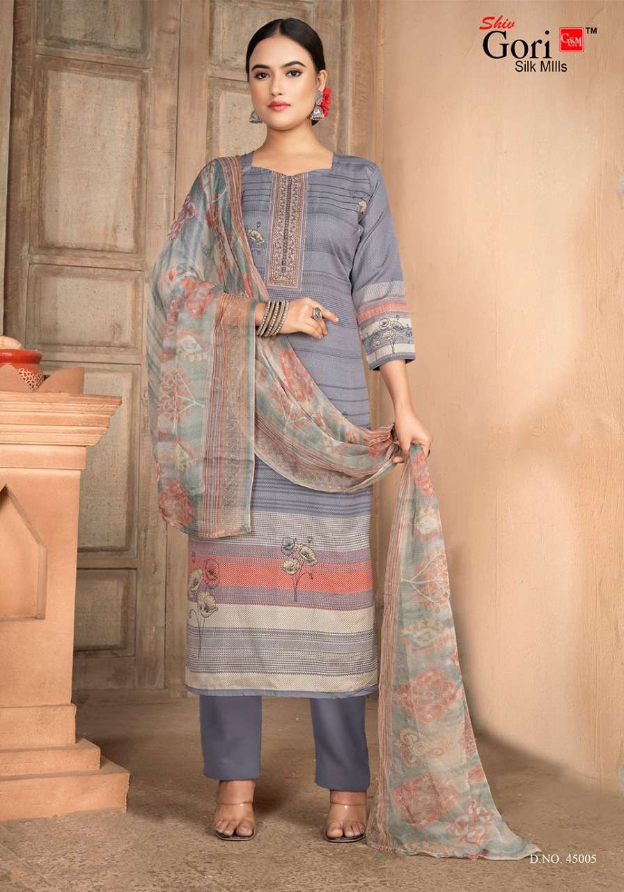 Shiv Gori Silk Mills Punjabi Kudi Vol-45 Indonesia Cottan Digital Collection On Wholesale