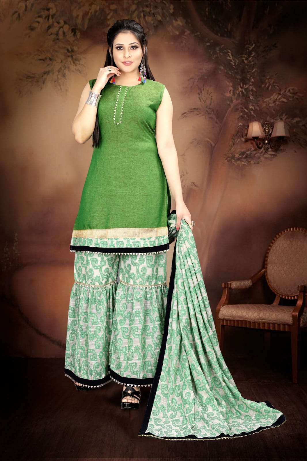 Shiv Textile Jonsi Exclusive Top and Plazoo Duaptta On Wholesale