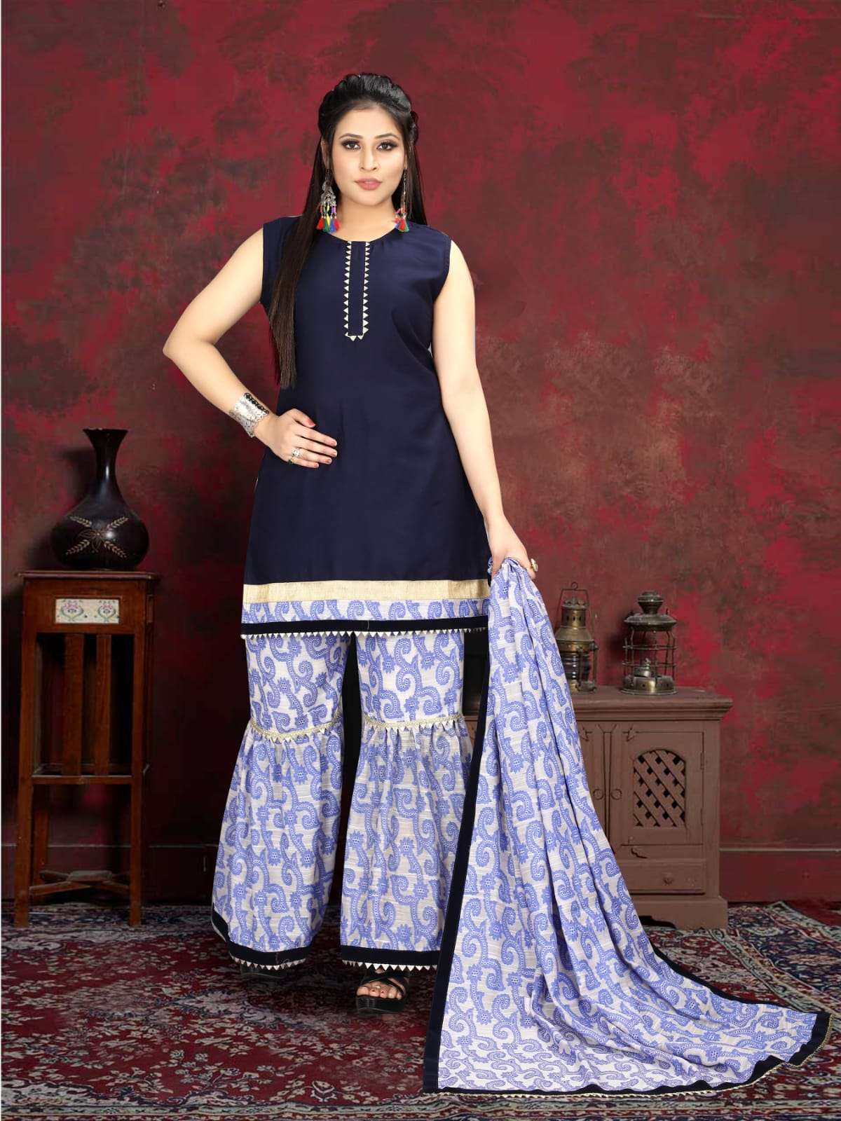 Shiv Textile Jonsi Exclusive Top and Plazoo Duaptta On Wholesale