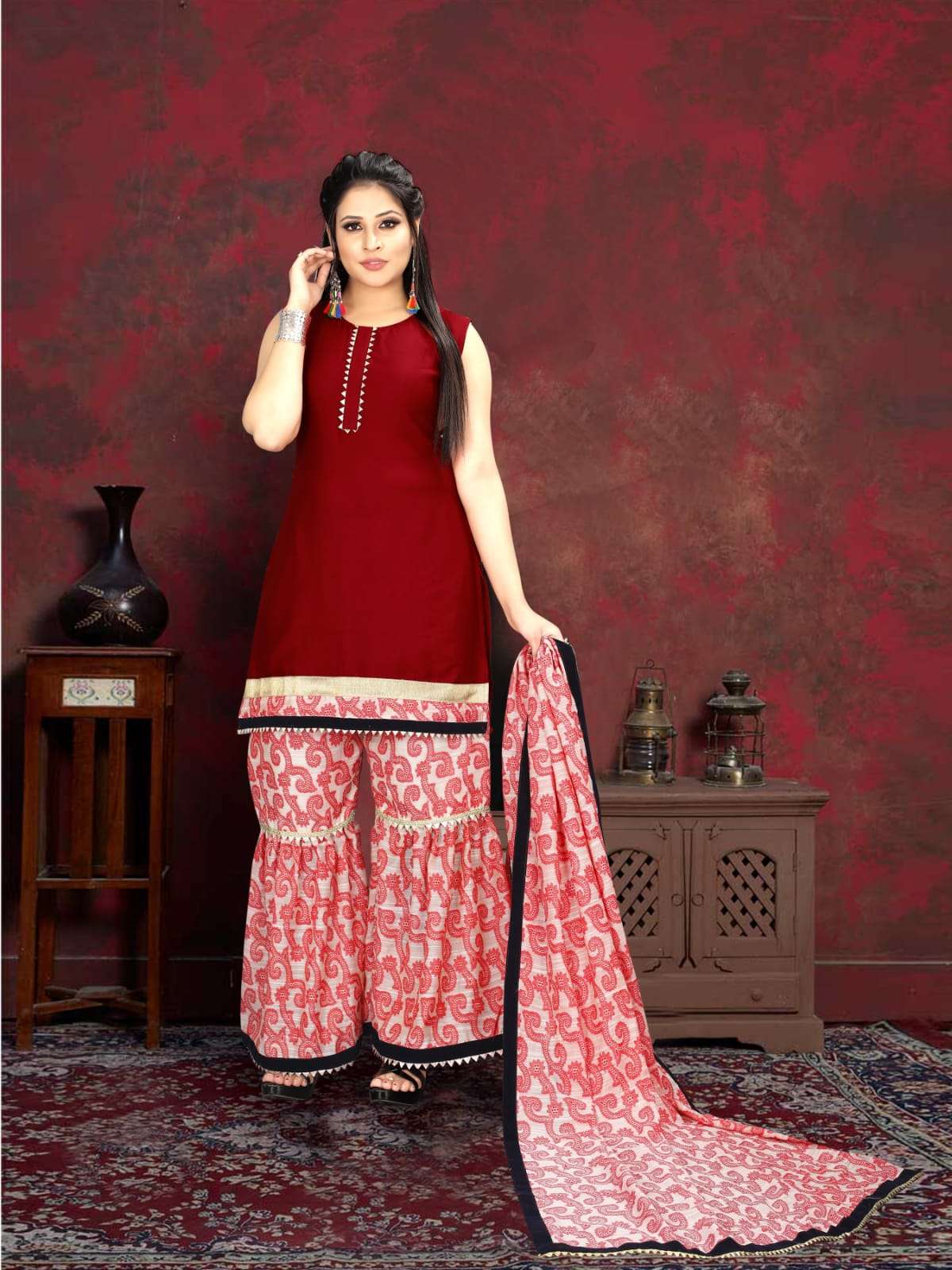 Shiv Textile Jonsi Exclusive Top and Plazoo Duaptta On Wholesale