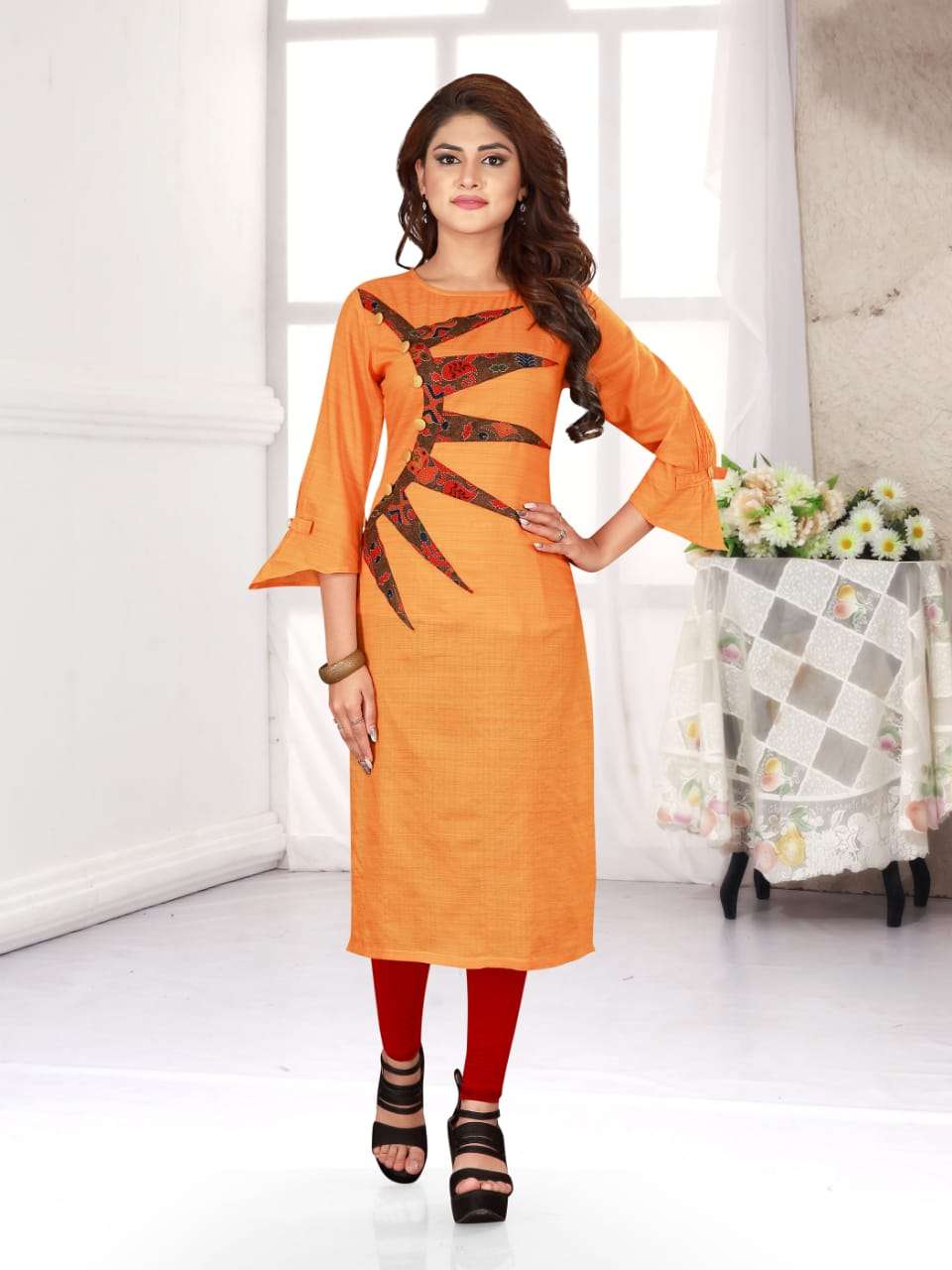 SHIV TEXTILES Launch Wholesale Kurti On Denial Silk With Heavy Rayon