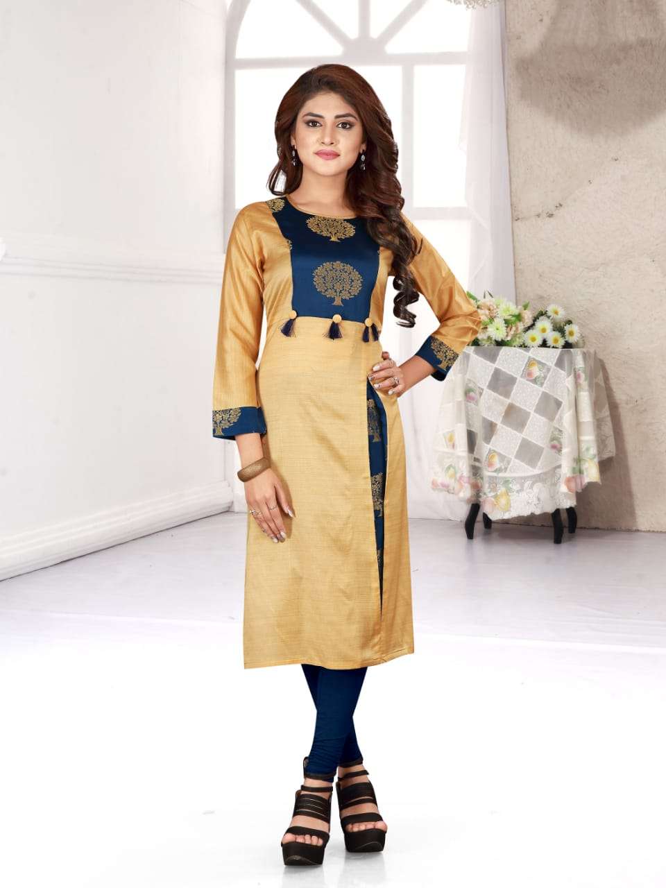 SHIV TEXTILES Launch Wholesale Kurti On Denial Silk With Heavy Rayon