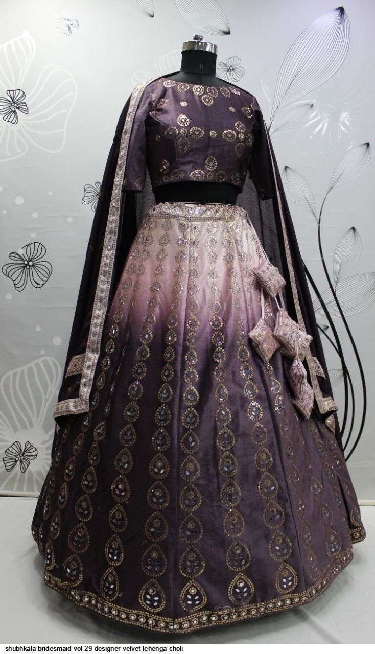 Shubhkala  Bridesmaid Vol 29 Designer Velvet Lehanga Choli On Wholesale