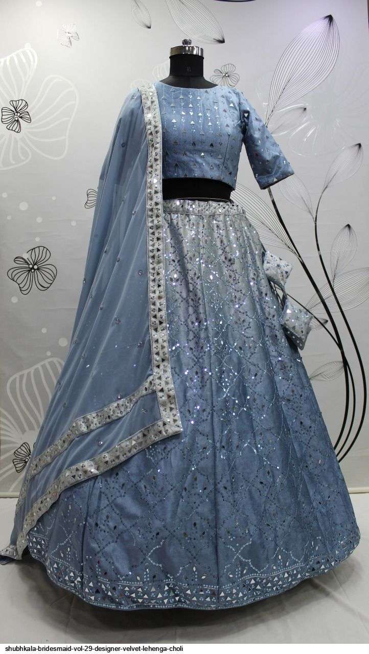 Shubhkala Bridesmaid Vol 29 Designer Velvet Lehenga Choli On Wholesale
