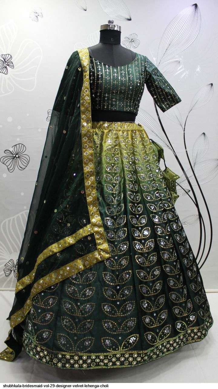 Shubhkala Vol 29 Bridesmaid Designer Velvet Lehenga Choli On Wholesale