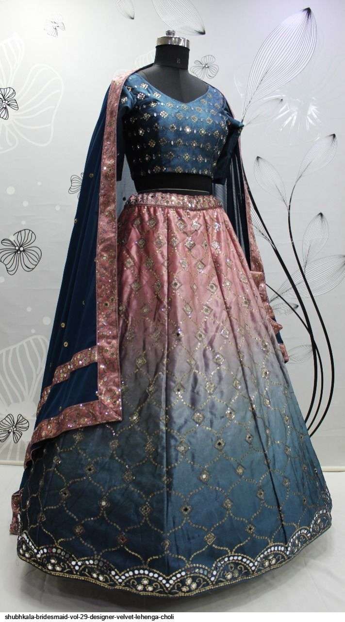 Shubhkala Vol 29 Bridesmaid Stylish Velvet Lehanga Choli On Wholesale 