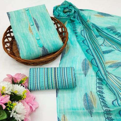 Snapchat 3 Printed Cotton Dress Material Collection On Wholesale