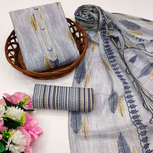 Snapchat 3 Printed Cotton Dress Material Collection On Wholesale