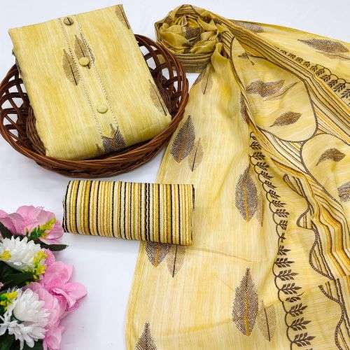 Snapchat 3 Printed Cotton Dress Material Collection On Wholesale