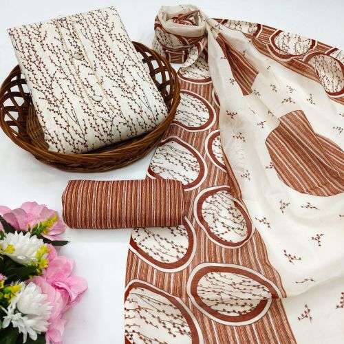 Snapchat 5 Printed Cotton Dress Material Collection On Wholesale