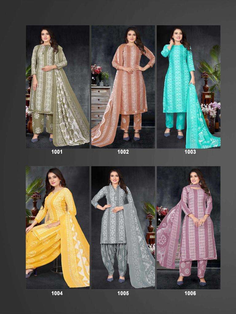 Ssc Bandhej Magic Slub Cotton Print Dress Material On Wholesale