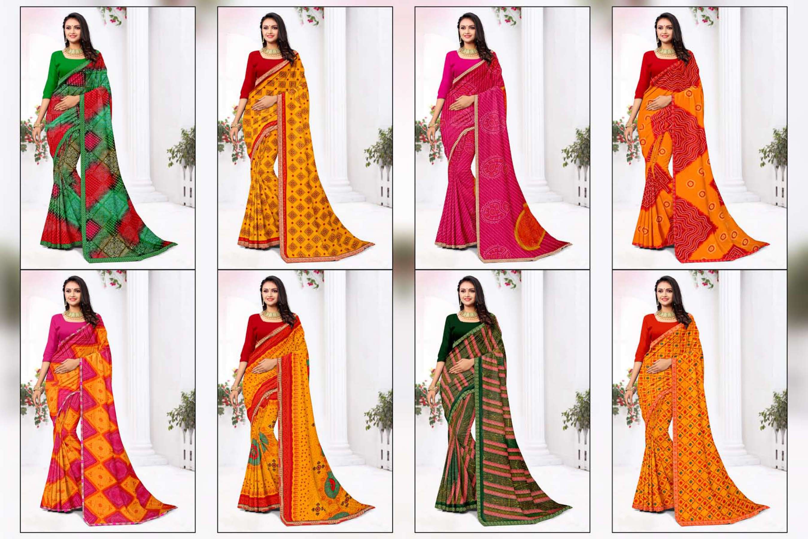 Surendra Bandhej Fancy Printed Saree on Wholesale