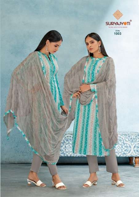 Suryajyoti Kiana Vol 1 Cambric Cotton Print with Foil and Khadi Print On Wholesale