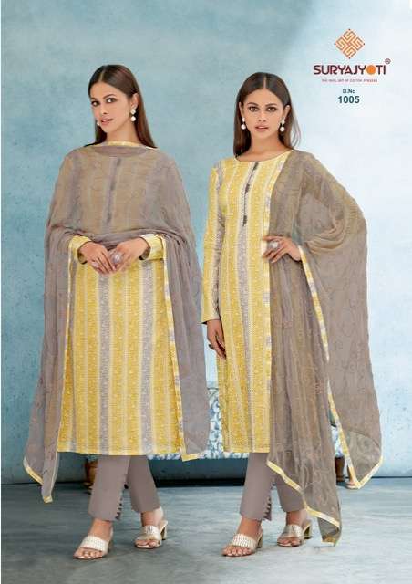 Suryajyoti Kiana Vol 1 Cambric Cotton Print with Foil and Khadi Print On Wholesale