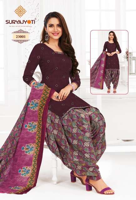 Suryajyoti Kudi Vol 23  Patiyala Pure Cotton Dress Material On Wholesale