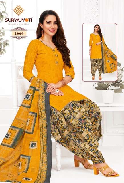 Suryajyoti Kudi Vol 23  Patiyala Pure Cotton Dress Material On Wholesale