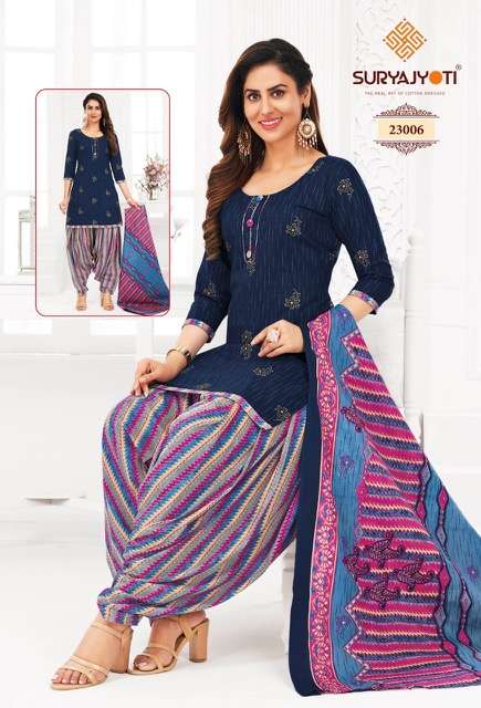 Suryajyoti Kudi Vol 23  Patiyala Pure Cotton Dress Material On Wholesale