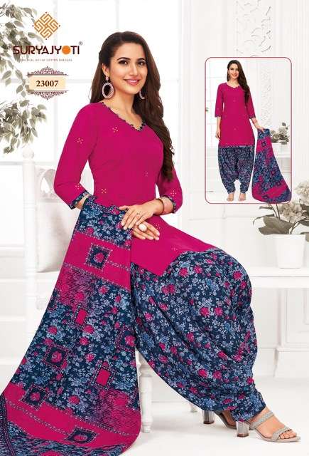 Suryajyoti Kudi Vol 23  Patiyala Pure Cotton Dress Material On Wholesale