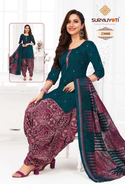 Suryajyoti Kudi Vol 23  Patiyala Pure Cotton Dress Material On Wholesale