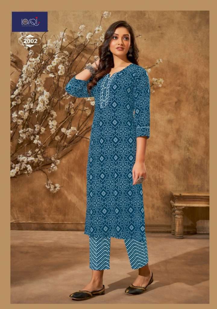Suryajyoti Larqi Bandhani Leheriya Vol-2 – Kurti With Pant On Wholesale