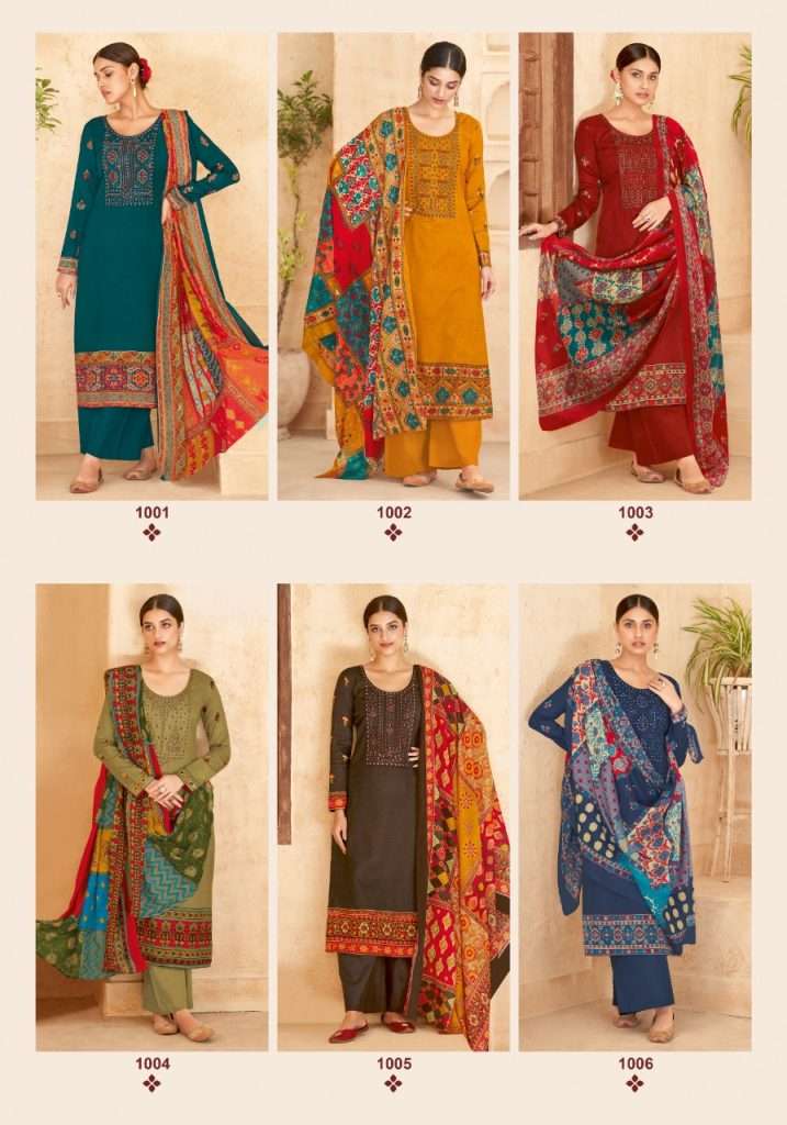 Suryajyoti Qurbat Vol 1 Pure Satin Cotton With Neck Embroidery On Wholesale