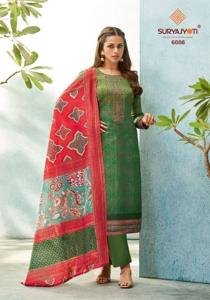 Suryajyoti Shaded Vol 6 Pure Cotton With Neck Embroidery On Wholesale